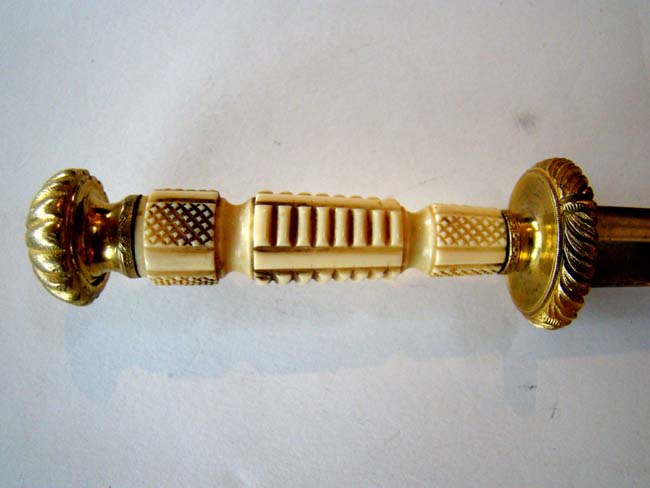 A virtual 'mint' condition British naval dirk with gilt brass mounts complete with straps and buckles by "John Salter, Sword Cutler to His Royal Highness the Duke of Sussex, Corner of the Adelphi, 75 Strand, London" circa 1823-1825. — image 2